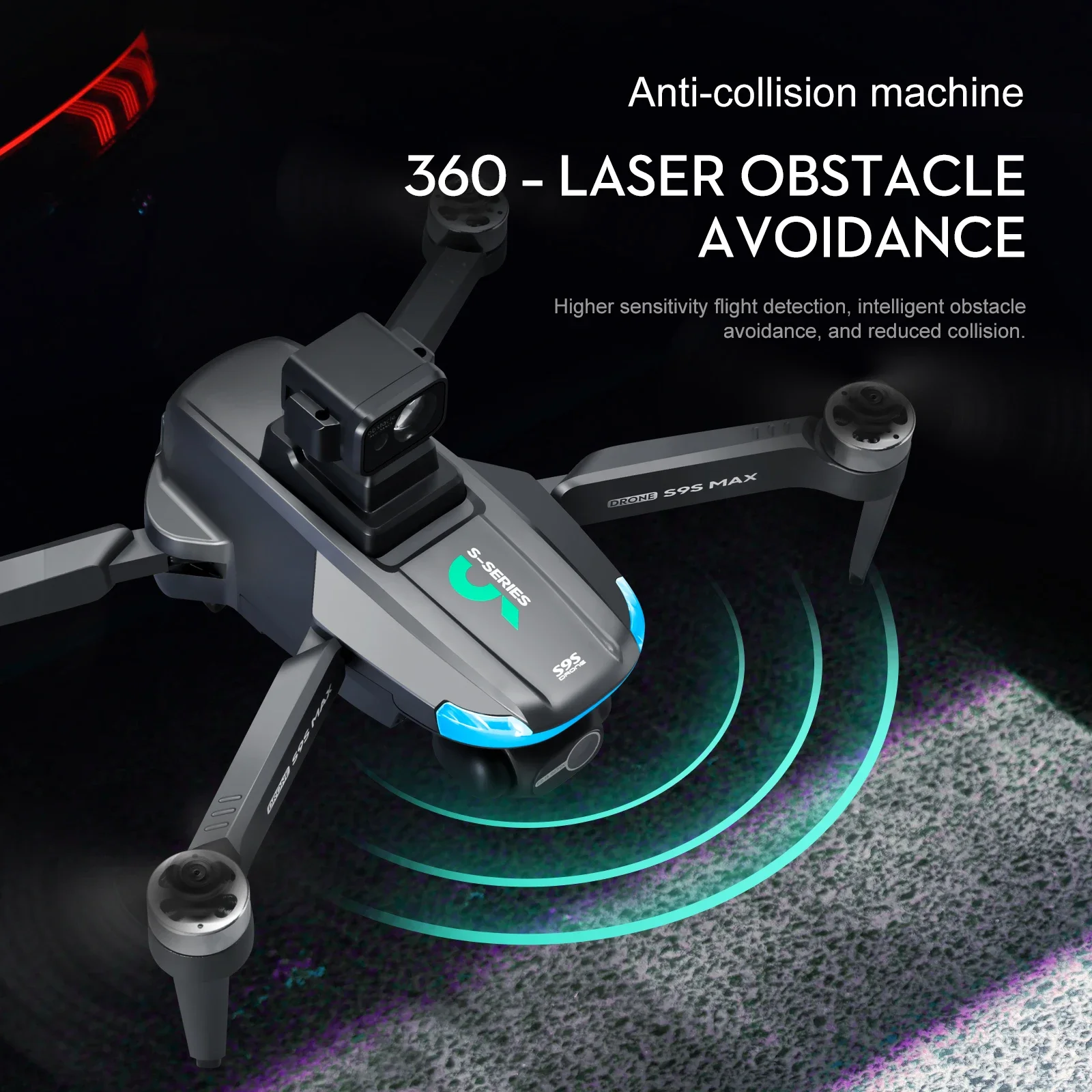 Novo s9s max mini drone 4k 2 e - Drone Gimbal Case avaliação e preço